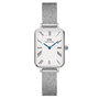 Daniel Wellington Quadro Roman DW00100690 con caja dorada y correa gris