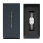 Daniel Wellington Quadro Roman DW00100690 con caja dorada y correa gris