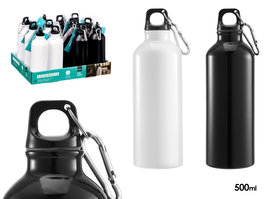 LEKNES Botella con Mosquetón 500 ml de Aluminio y Plástico, 21.5 cm de Alto, Surtido en Colores (Set de 24)