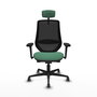 PIQUERAS Y CRESPO Silla de oficina Mardos con mecanismo Sincro/Traslack Verde esmeralda y Negro