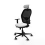 PIQUERAS Y CRESPO Silla de oficina Jorquera con mecanismo Sincro/Traslack, Blanco y Negro