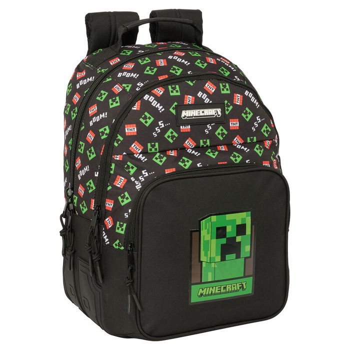 SAFTA Mochila Minecraft 42cm Adaptable a Carro Portamochilas con Doble Departamento y Bolsillo Frontal SAFTA Mochila Minecraft 42cm Adaptable a Carro Portamochilas con Doble Departamento y Bolsillo Frontal