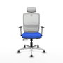 PIQUERAS Y CRESPO Silla de oficina Haches con mecanismo Sincro/Traslack Azul y Blanco