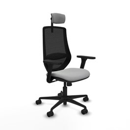 PIQUERAS Y CRESPO Silla de oficina Mardos con mecanismo Sincro, Gris claro y Negro