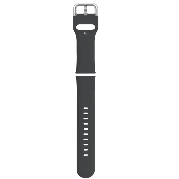 Celly Correa de Silicona Universal 22mm Negro para Smartwatch, Hebilla, Compatible con Múltiples Marcas (excepto Apple Watch), Referencia WBANDUNISIL22BK