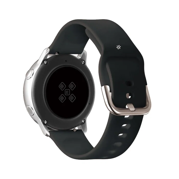 Celly Correa de Silicona Universal 22mm Negro para Smartwatch, Hebilla, Compatible con Múltiples Marcas (excepto Apple Watch), Referencia WBANDUNISIL22BK