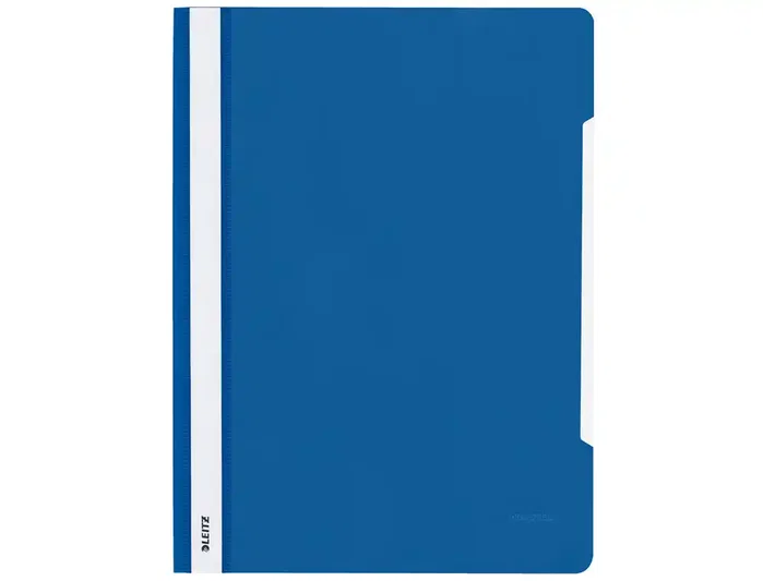 LEITZ Dosier Fastener PVC A4 Azul con Tarjetero (Set de 25)