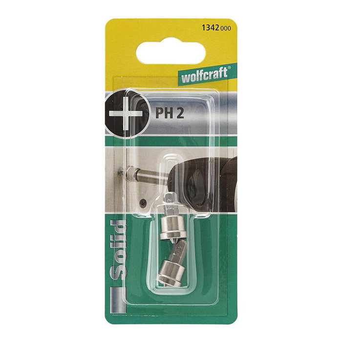 Wolfcraft Puntas Phillips PH2 x 25 mm modelo solid, 2 uds