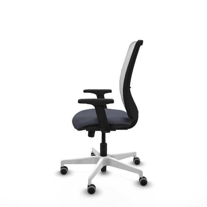 PIQUERAS Y CRESPO Silla de oficina Zulema con mecanismo Sincro, Gris oscuro y Blanco