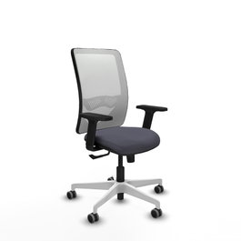 PIQUERAS Y CRESPO Silla de oficina Zulema con mecanismo Sincro, Gris oscuro y Blanco