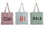DKD Home Decor Bolsas Canvas Tropical Boho Surtido de 3 Colores, Pack de 6