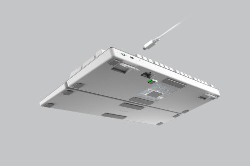 Razer Pro Type Ultra (RZ03-04110100-R3M1) Teclado Inalámbrico y Cable, Interruptor Mecánico, QWERTY, Inglés EE.UU., Plata/Blanco