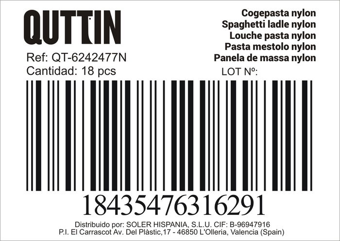 Quttin Cogepasta Nylon Pro 33 x 6,5 cm (18 Unidades)