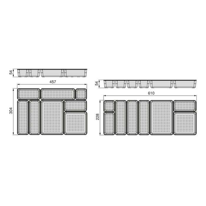 Emuca Kit de 8 Cubos organizadores Cube para cajón, Plástico, Transparente