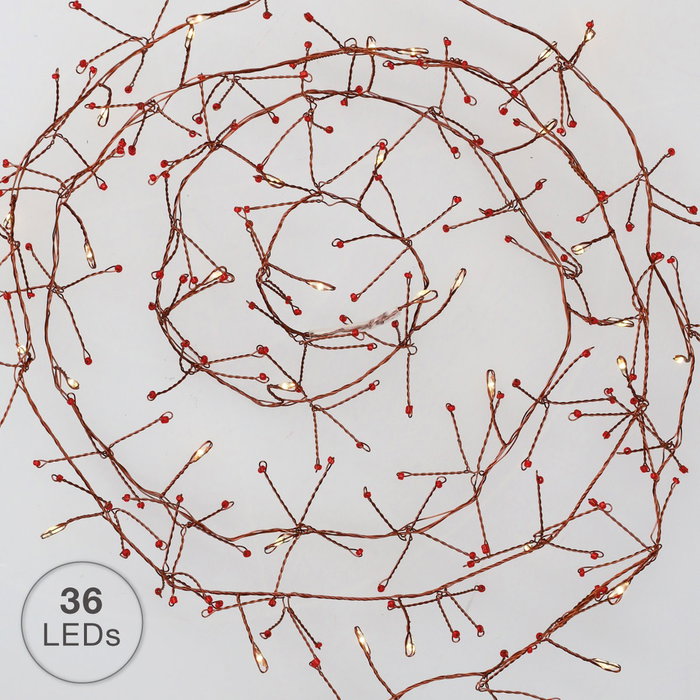 GSC Evolution Guirnalda LED de mini perlas rojas 1,8M Luz cálida GSC Evolution Guirnalda LED de mini perlas rojas 1,8M Luz cálida