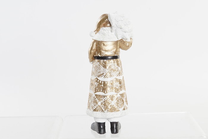 DKD Home Decor Figura de Santa Dorado y Blanco en Resina DKD Home Decor Figura de Santa Dorado y Blanco en Resina