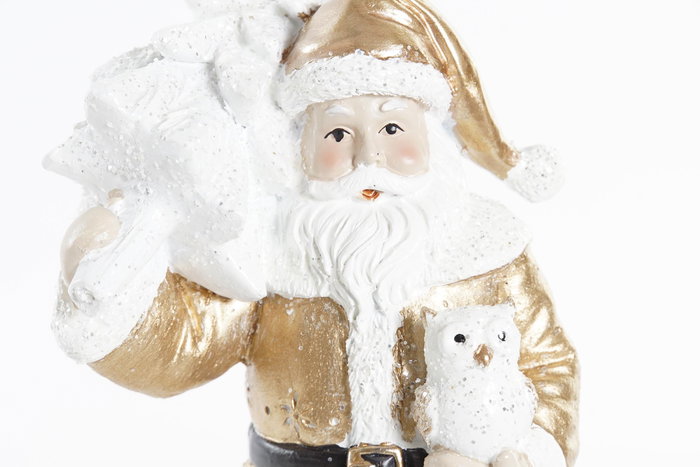 DKD Home Decor Figura de Santa Dorado y Blanco en Resina DKD Home Decor Figura de Santa Dorado y Blanco en Resina