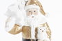 DKD Home Decor Figura de Santa Dorado y Blanco en Resina