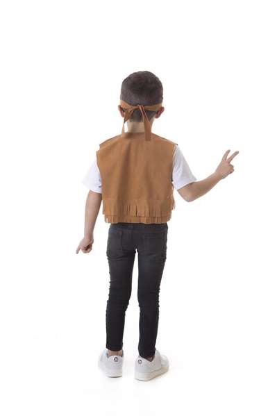Creaciones Llopis Disfraz Infantil Hippie Chaleco Peace T-1 para 3-5 Años Marrón