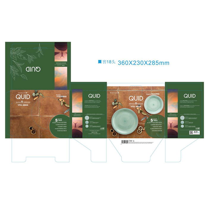 Vajilla Quid Vita Aqua Azul Cerámica 18 Piezas Vajilla Quid Vita Aqua Azul Cerámica 18 Piezas