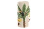 DKD Home Decor Jarrón de Cerámica Palmera y Pájaros Crudo/Verde
