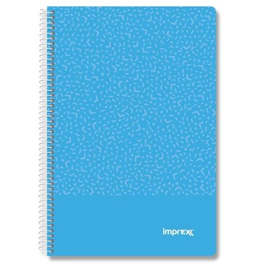 Imprex Cuaderno Espiral Tapa PP Folio 80H 90gr 4x4 Azul (Set de 4) (Set de 4)
