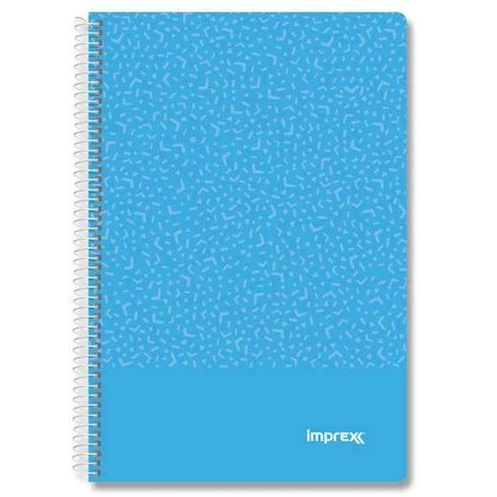 IMPREX Set de 4 Cuadernos Espiral Tapa PP Folio 80H 90gr Azul IMPREX Set de 4 Cuadernos Espiral Tapa PP Folio 80H 90gr Azul