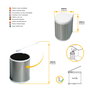 Emuca Contenedor de reciclaje para fijación a la puerta del mueble, 1 vaso extraíble de 13 litros, Plástico y Acero inoxidable