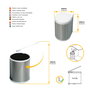 Emuca Contenedor de reciclaje para fijación a la puerta del mueble, 1 vaso extraíble de 13 litros, Plástico y Acero inoxidable
