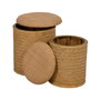 Ixia Pack de 2 Pufs Natural de Ratán para Salón 40x40x46 cm