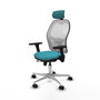 PIQUERAS Y CRESPO Silla de oficina Jorquera con mecanismo Sincro/Traslack, Turquesa y Blanco
