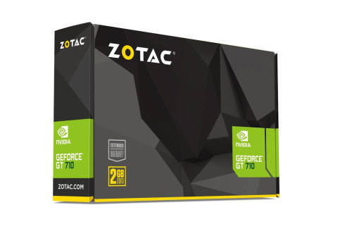 ZOTAC Tarjeta Gráfica GeForce GT 710 2GB GDDR3 64-bit, 192 núcleos, HDMI, DVI, VGA, PCIe 2.0, ventilador activo