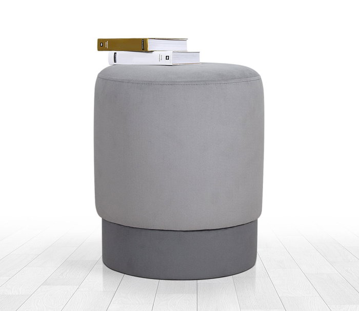 Atelier Del Sofa Puf de Terciopelo Gris con Esponja Ortopedica de 35 DNS y 5cm de Grosor 43x38cm Atelier Del Sofa Puf de Terciopelo Gris con Esponja Ortopedica de 35 DNS y 5cm de Grosor 43x38cm