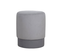 Atelier Del Sofa Puf de Terciopelo Gris con Esponja Ortopedica de 35 DNS y 5cm de Grosor 43x38cm