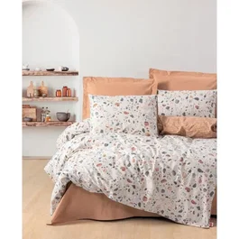 Juego de cama 1 funda nórdica 220x240 cm + 2 fundas de almohada 60x60 cm 100% Algodón Caramelo ASI8683342982405
