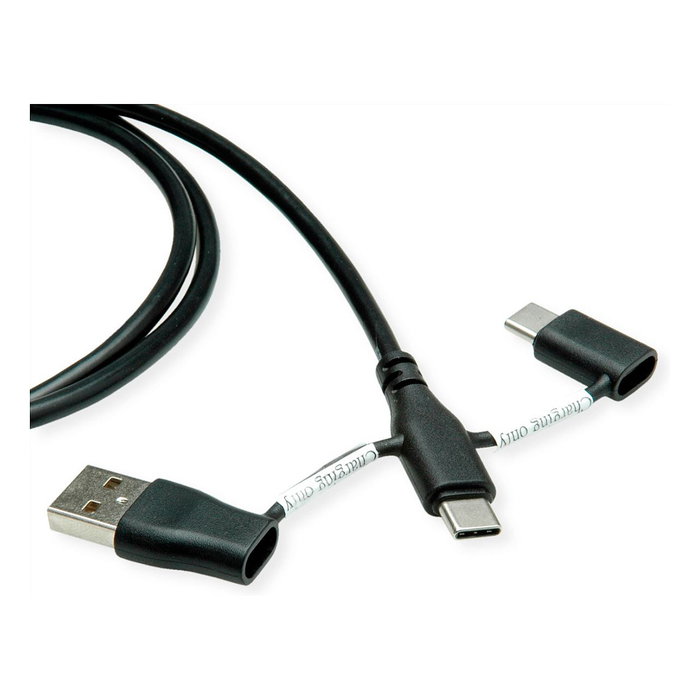 ROLINE Cable USB 2.0 Tipo C a USB A/USB C con adaptadores de bloqueo de datos 1 m