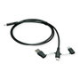 ROLINE Cable USB 2.0 Tipo C a USB A/USB C con adaptadores de bloqueo de datos 1 m