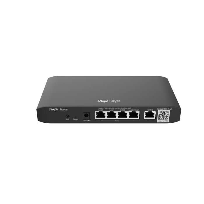 Ruijie Networks RG-EG105G-P-V3 Router Gigabit Ethernet Negro Ruijie Networks RG-EG105G-P-V3 Router Gigabit Ethernet Negro