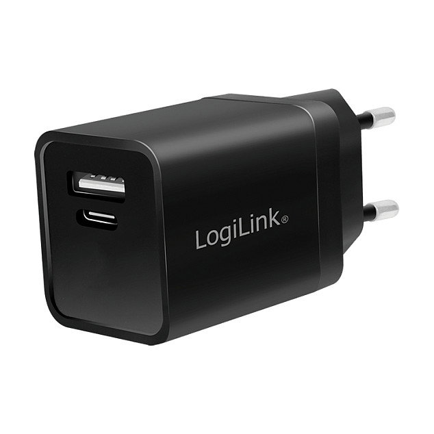 LogiLink Kit de carga USB-A/C de 15 W, Negro