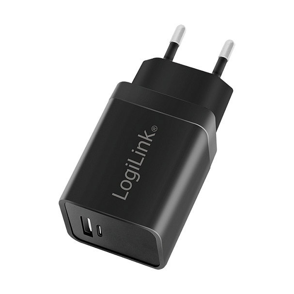 LogiLink Kit de carga USB-A/C de 15 W, Negro