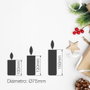 Bambasy Pack de 3 velas decorativas LED de cera Blanco (100-120-150mm)