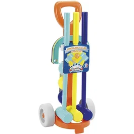 Ecoiffier ECOIFFIER SPORT - Juego de croquet con carro para 3 jugadores, 3 mazos, 3 postes y 3 bolas. Fabricación francesa.