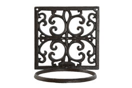 DKD Home Decor Soporte para Terraza y Jardín Marrón Oscuro Hierro Colado 17.5 x 18 x 18 cm