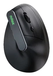 Nilox Ratón Vertical Dual Inalámbrico Recargable Silencioso Negro