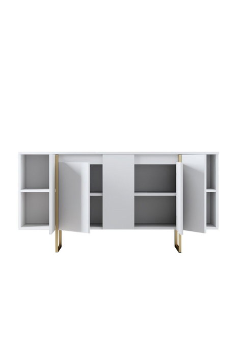Hanah Home Consola Blanca y Dorada 160cm x 35cm x 80cm Elegante Sofisticación para Hogar