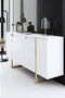 Hanah Home Consola Blanca y Dorada 160cm x 35cm x 80cm Elegante Sofisticación para Hogar