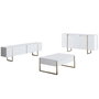 Hanah Home Consola Blanca y Dorada 160cm x 35cm x 80cm Elegante Sofisticación para Hogar