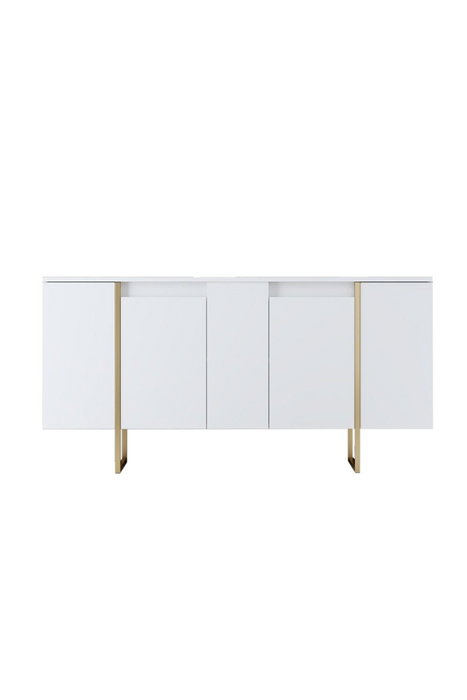 Hanah Home Consola Blanca y Dorada 160cm x 35cm x 80cm Elegante Sofisticación para Hogar