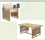 DKD Home Decor Mesa Comedor Lorenzzo Terraza Y Jardin Marron Crudo Eucalipto Cuerda Poliester 100 x 75 x 230 cm Set de 9