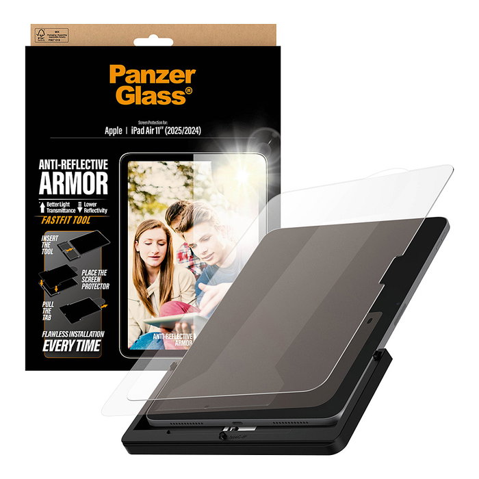 PanzerGlass Protector de Pantalla Anti-Reflejo Armor para iPad Air 11 (2024-2026) con Kit de Aplicación Fastfit - Ultra-Wide Fit, Antihuellas, Resistente a Rayones PanzerGlass Protector de Pantalla Anti-Reflejo Armor para iPad Air 11 (2024-2026) con Kit de Aplicación Fastfit - Ultra-Wide Fit, Antihuellas, Resistente a Rayones